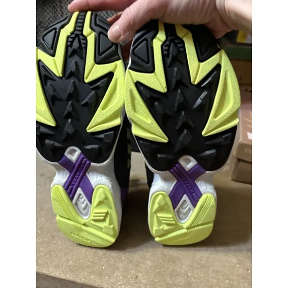 ADIDAS Yung-1 LEGEND IVY NEON GREEN PURPLE WHITE GREY BD7655 Mens 10.5 NWT Shoe