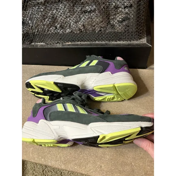 ADIDAS Yung-1 LEGEND IVY NEON GREEN PURPLE WHITE GREY BD7655 Mens 10.5 NWT Shoe