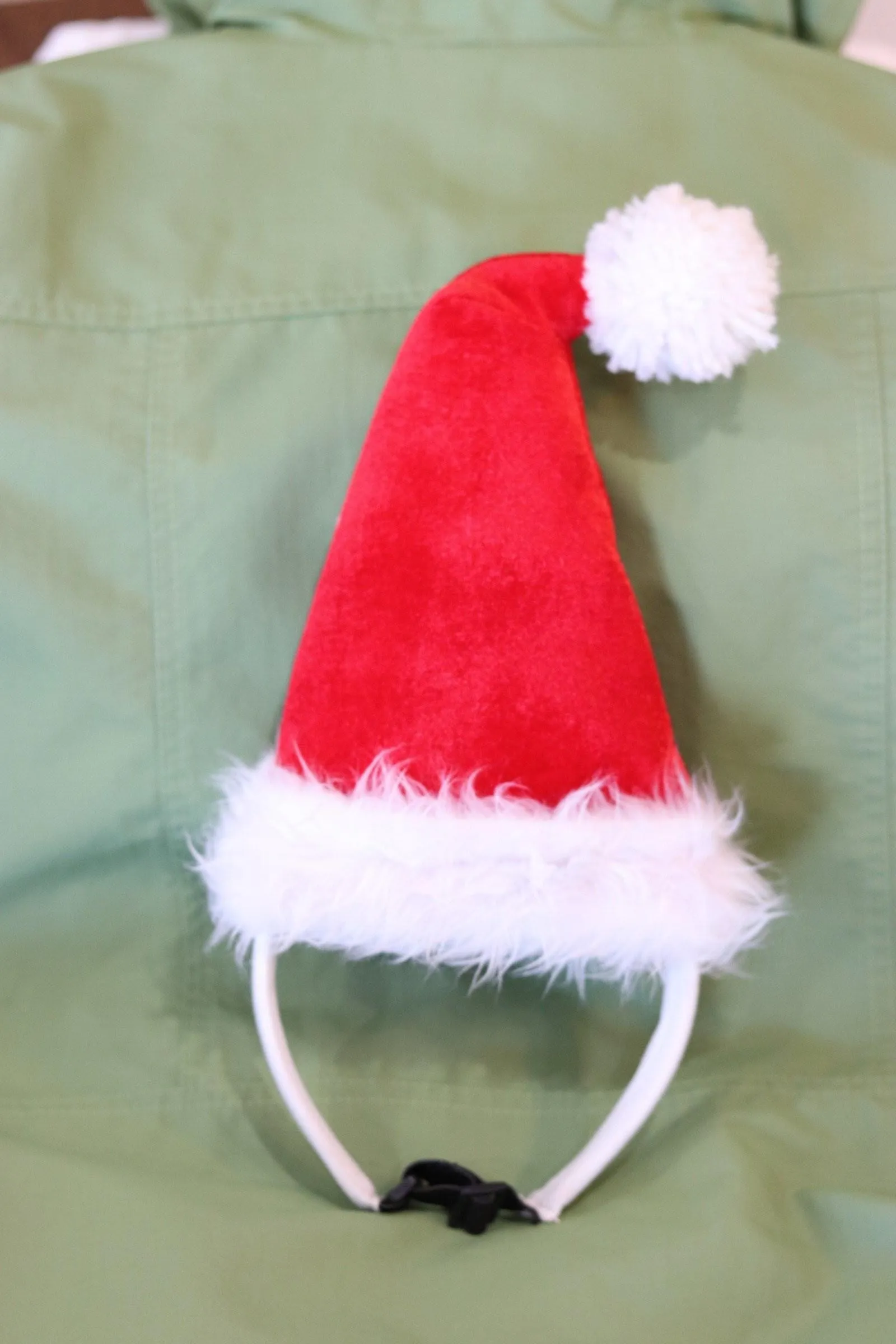 Adjustable Pet Santa Hat Holiday Costume Headband for Medium-Large Dogs