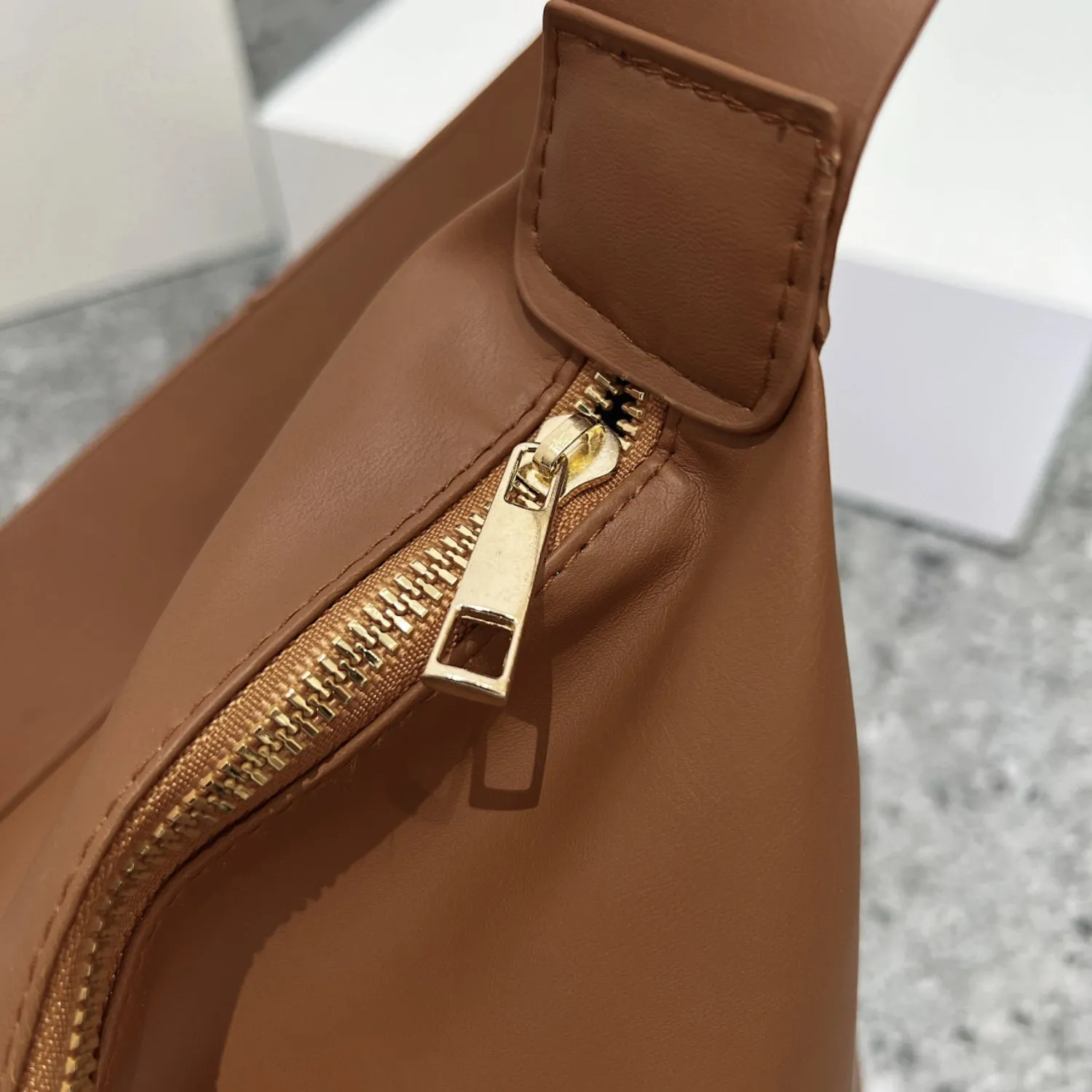 Adjustable Strap Faux Leather Handbag