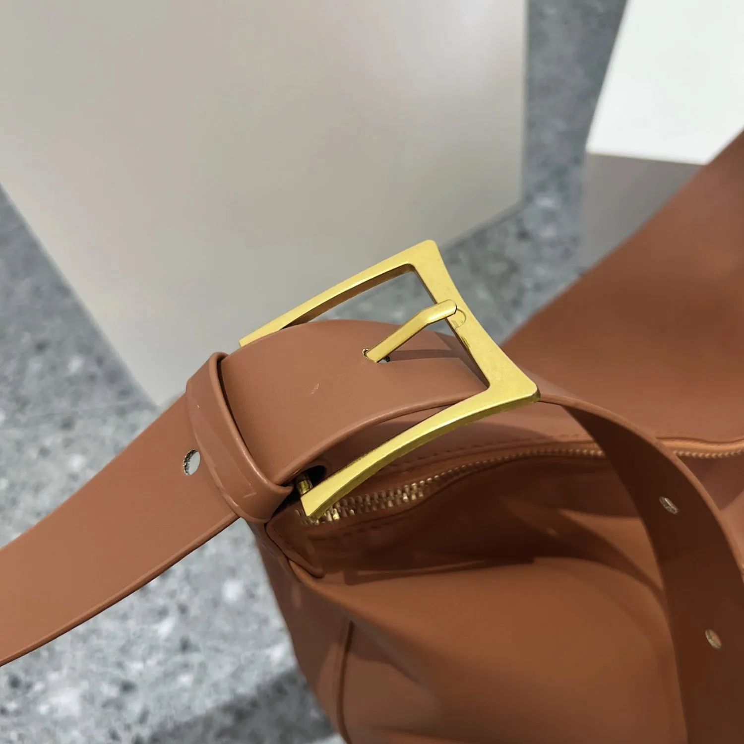 Adjustable Strap Faux Leather Handbag