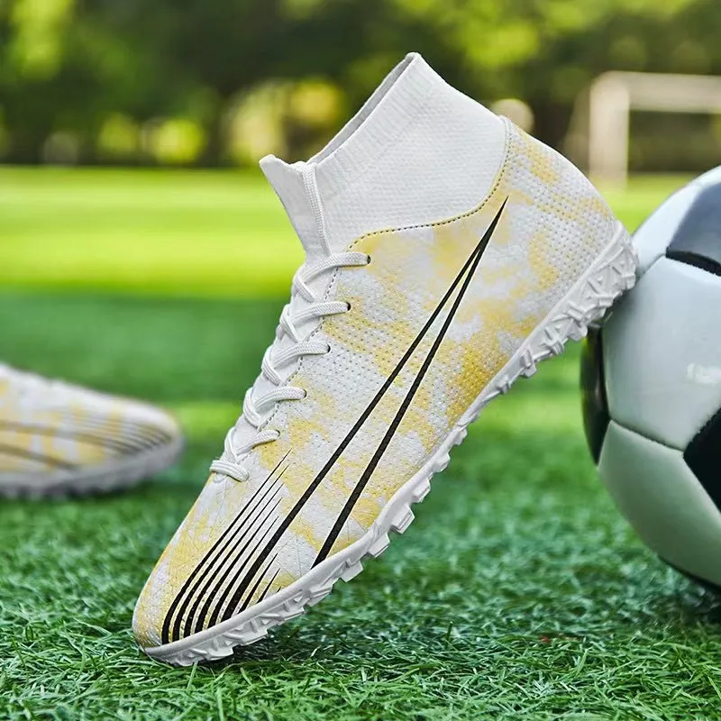 All-Season Kids Soccer Cleats for AG and TF Surfaces