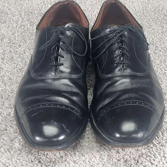 Allen Edmonds Shoes Mens Sz 16 D Fifth 5th Avenue Black Cap‎ Toe Oxford Dress