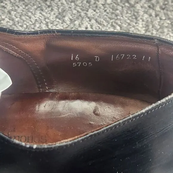 Allen Edmonds Shoes Mens Sz 16 D Fifth 5th Avenue Black Cap‎ Toe Oxford Dress