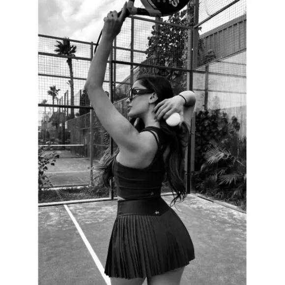 Alo Airlift Grand Slam Tennis Skirt Black Pleated High-Rise Waist Skort Mini S