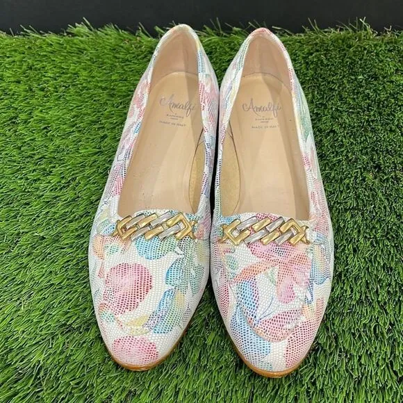 Amalfi Oste Floral Loafer with Gold Hardware