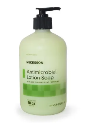 Antimicrobial Soap McKesson Lotion 18 oz. Pump Bottle Herbal Scent, CS/12