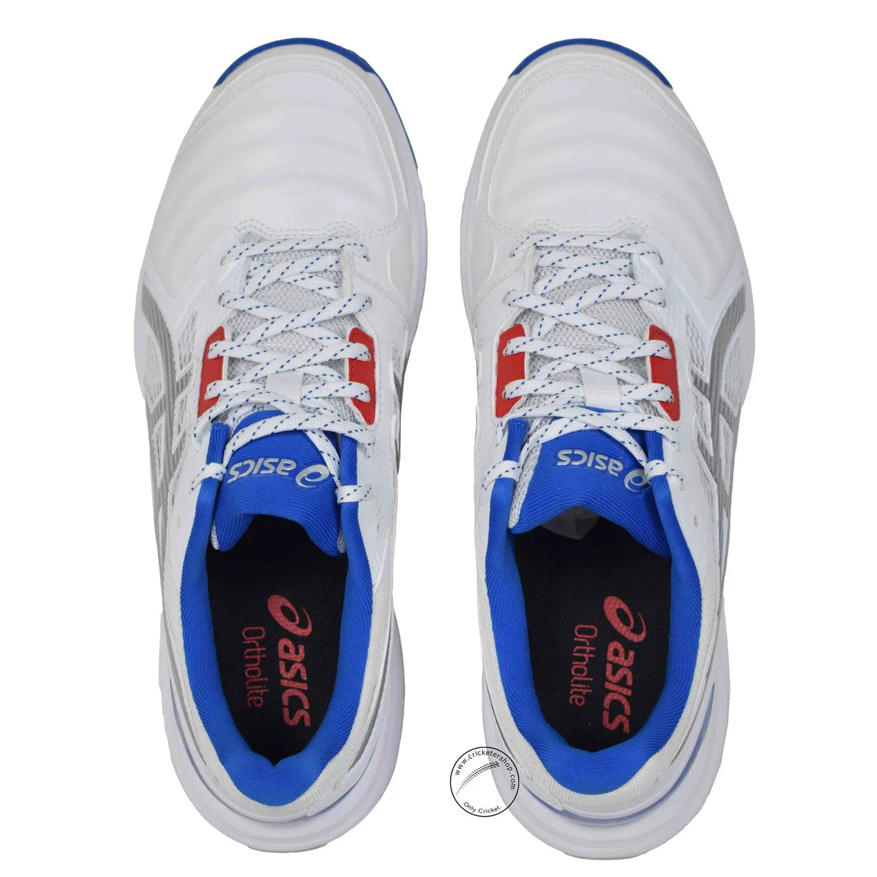 Asics Gel Gully 7 White Silver Cricket Shoes