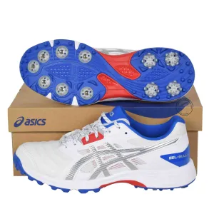 Asics Gel Gully 7 White Silver Cricket Shoes