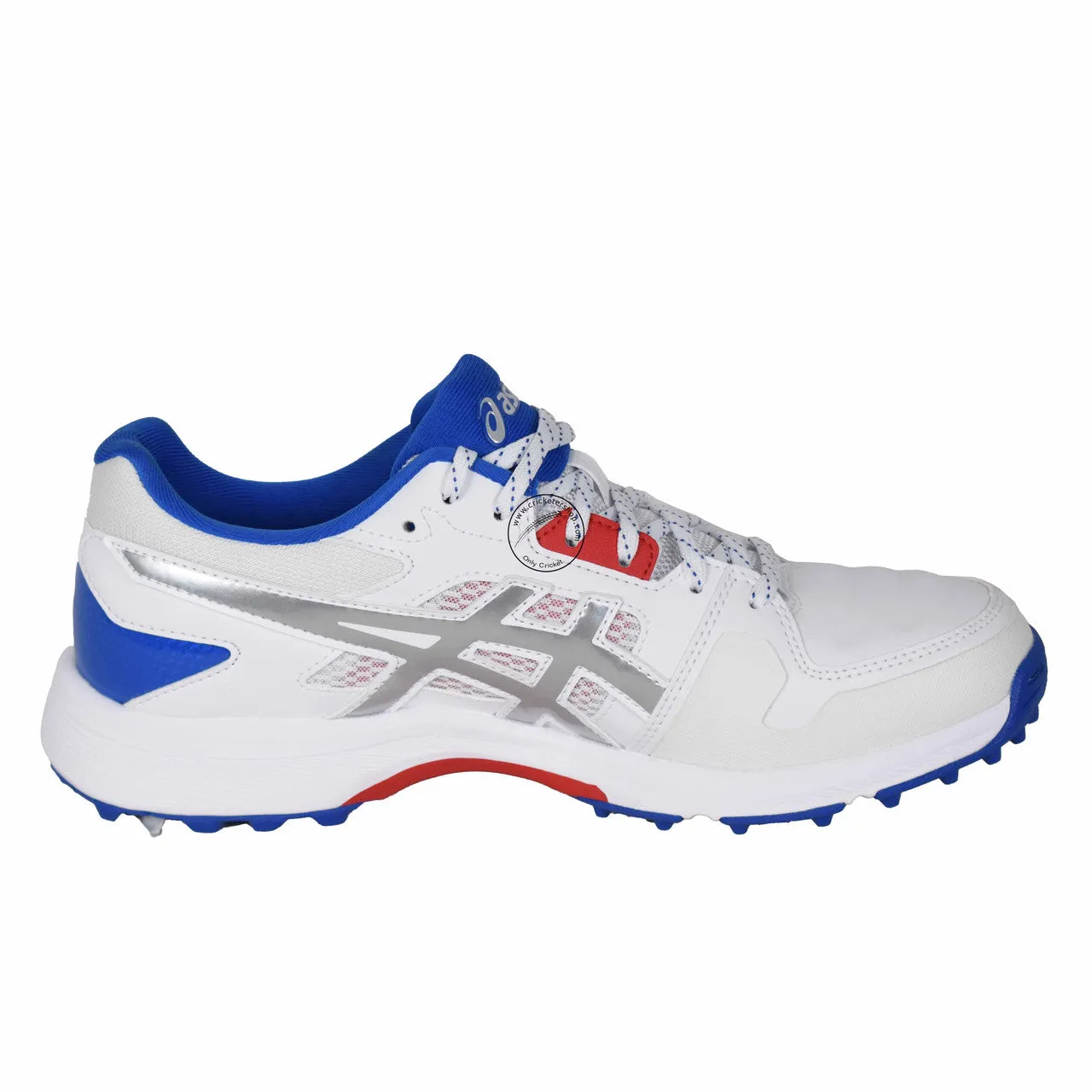 Asics Gel Gully 7 White Silver Cricket Shoes