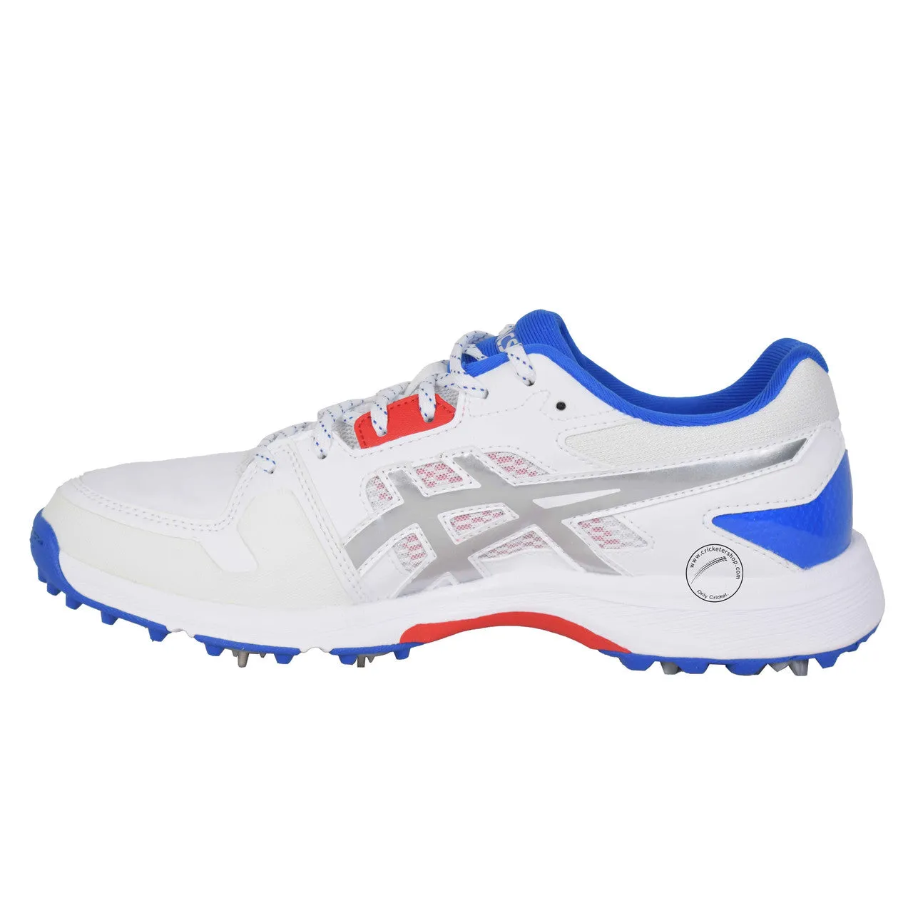 Asics Gel Gully 7 White Silver Cricket Shoes