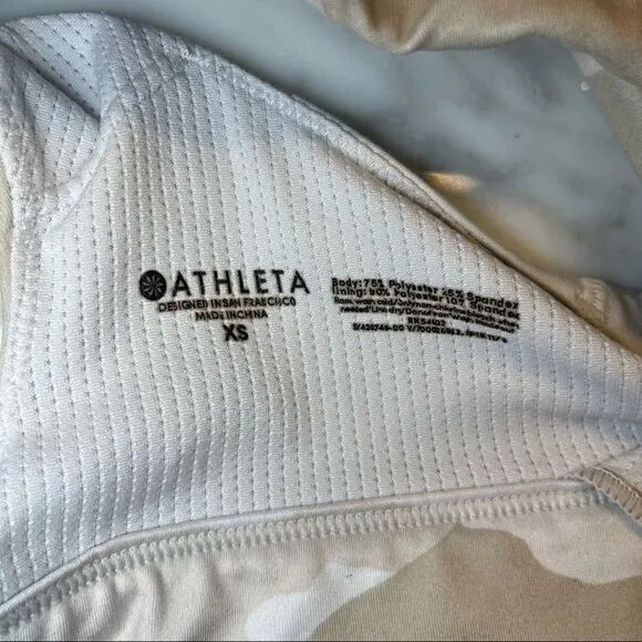 Athleta Run Free White Camo Sports Bra