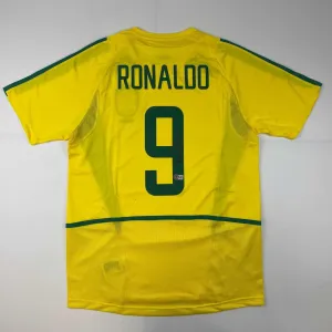 Autographed/Signed Ronaldo Nazario Brazil Yellow Soccer Jersey Beckett BAS COA