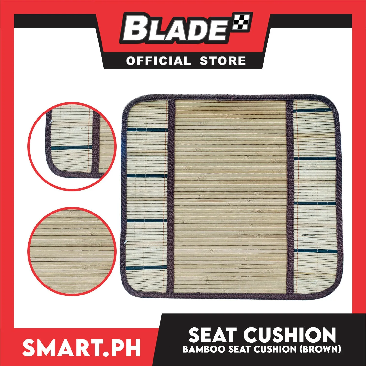 Bamboo Seat Cushion for Car, Home or Office Use (Brown)
