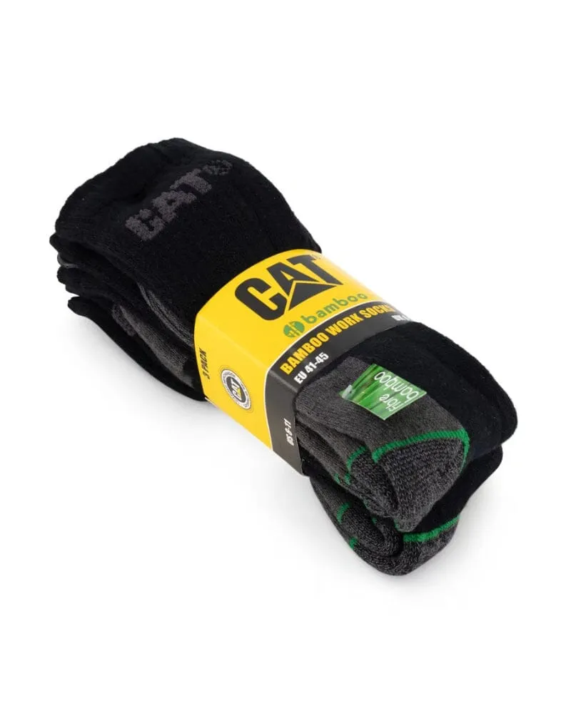 Bamboo Work Sock 3 Pack Med - Black