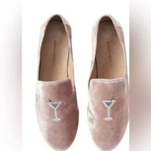 Banana Republic Demi Embroidered martini pink flats    Women size 8