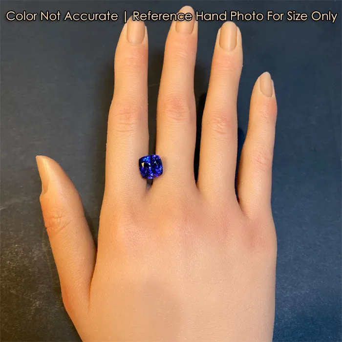 Blue Violet Square Cushion Tanzanite Gemstone 6.34 Carats