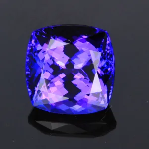 Blue Violet Square Cushion Tanzanite Gemstone 6.37 Carats