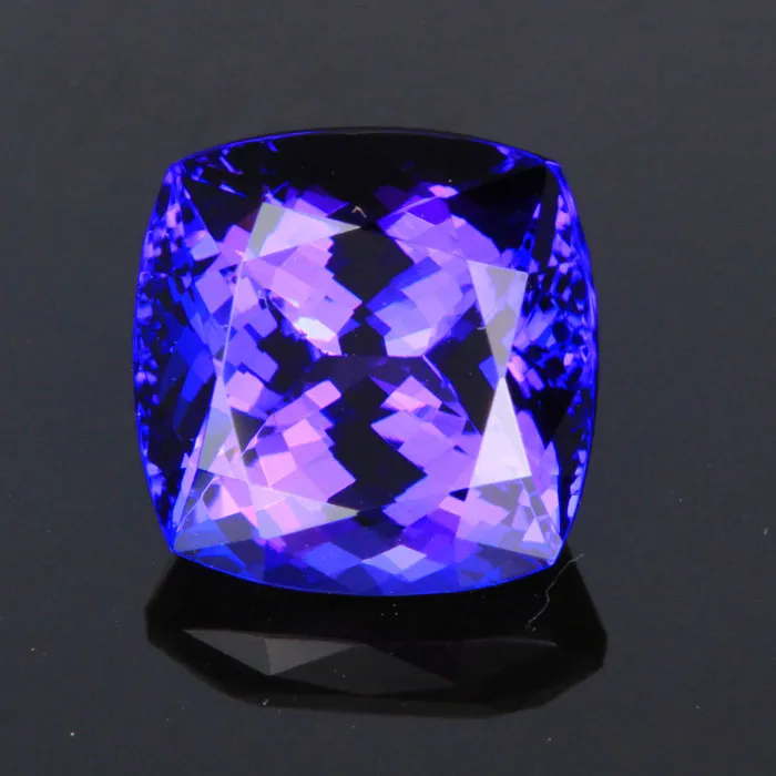Blue Violet Square Cushion Tanzanite Gemstone 6.37 Carats