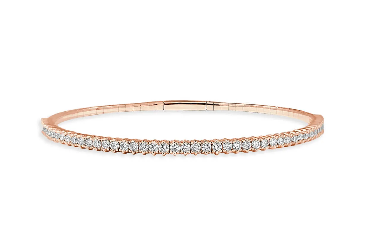 Bracelet 14kt Rose Gold & Diamonds Bangle Tennis