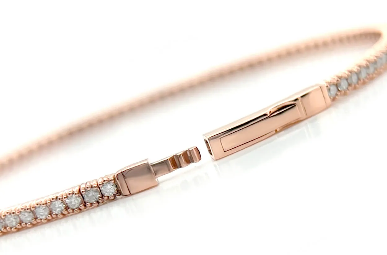 Bracelet 14kt Rose Gold & Diamonds Bangle Tennis