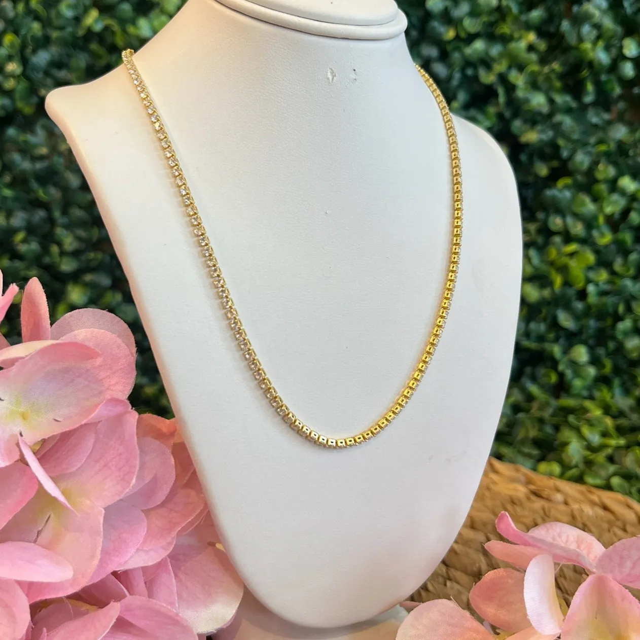 Brenda Grands Gold Tennis Necklace