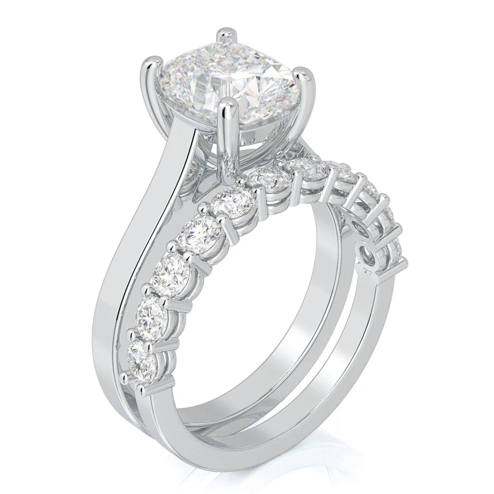 Candlelit 4 Prongs Natural Cushion  Diamond Engagement Ring
