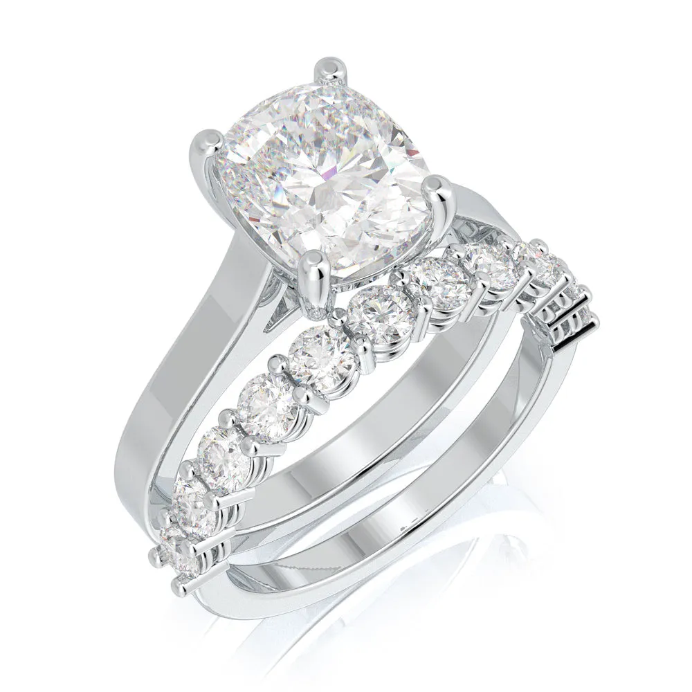 Candlelit 4 Prongs Natural Cushion  Diamond Engagement Ring