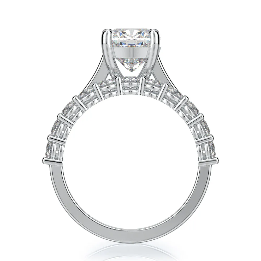Candlelit 4 Prongs Natural Cushion  Diamond Engagement Ring