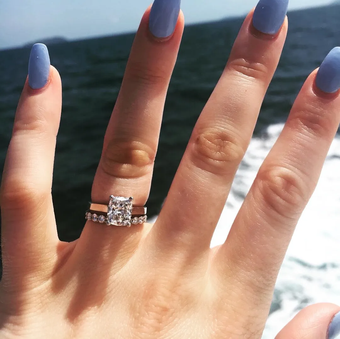 Candlelit 4 Prongs Natural Cushion  Diamond Engagement Ring