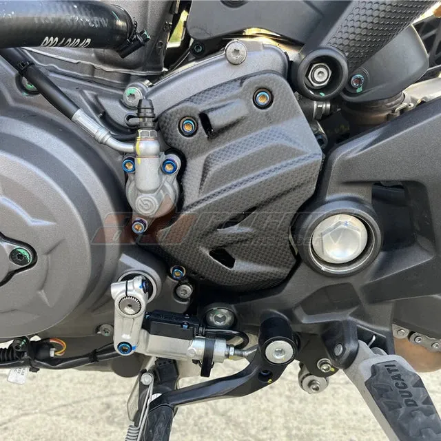 Carbon Fiber Side Sprocket Chain Case Cover  Carbon Fiber Ducati Monster 821 - Side