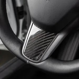 Carbon Fiber Steering Wheel Cover For Tesla Model 3 Y 2021