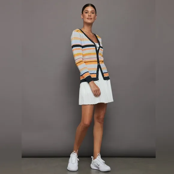 Carbon38 white pleated pull-on chiffon skort tennis skort M medium