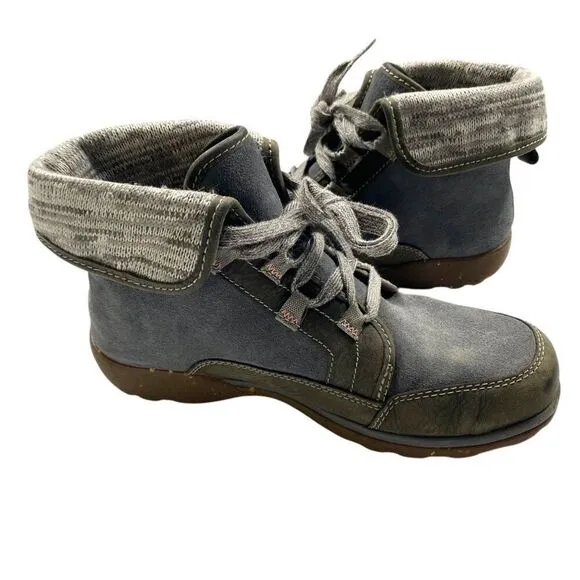 Chaco Women's Barbary Castlerock Ankle Boots With Knit Cuff Grey Size 8