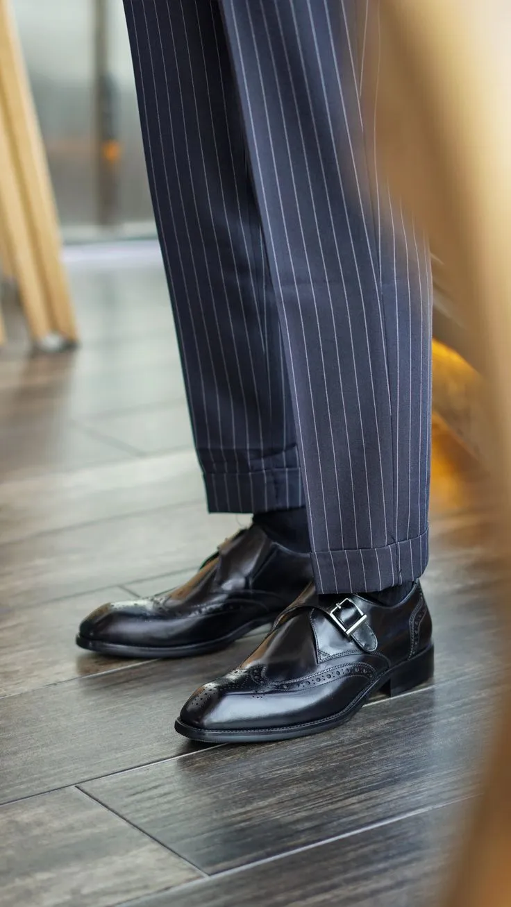 Classic Monk Strap Shoes for Men | Hand-Painted Leather Design