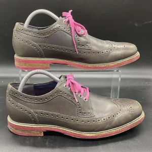 Cole Haan Leather Wing Tip Oxfords Pink Soles Men's Size 8.5M C11078