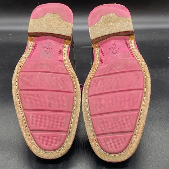 Cole Haan Leather Wing Tip Oxfords Pink Soles Men's Size 8.5M C11078