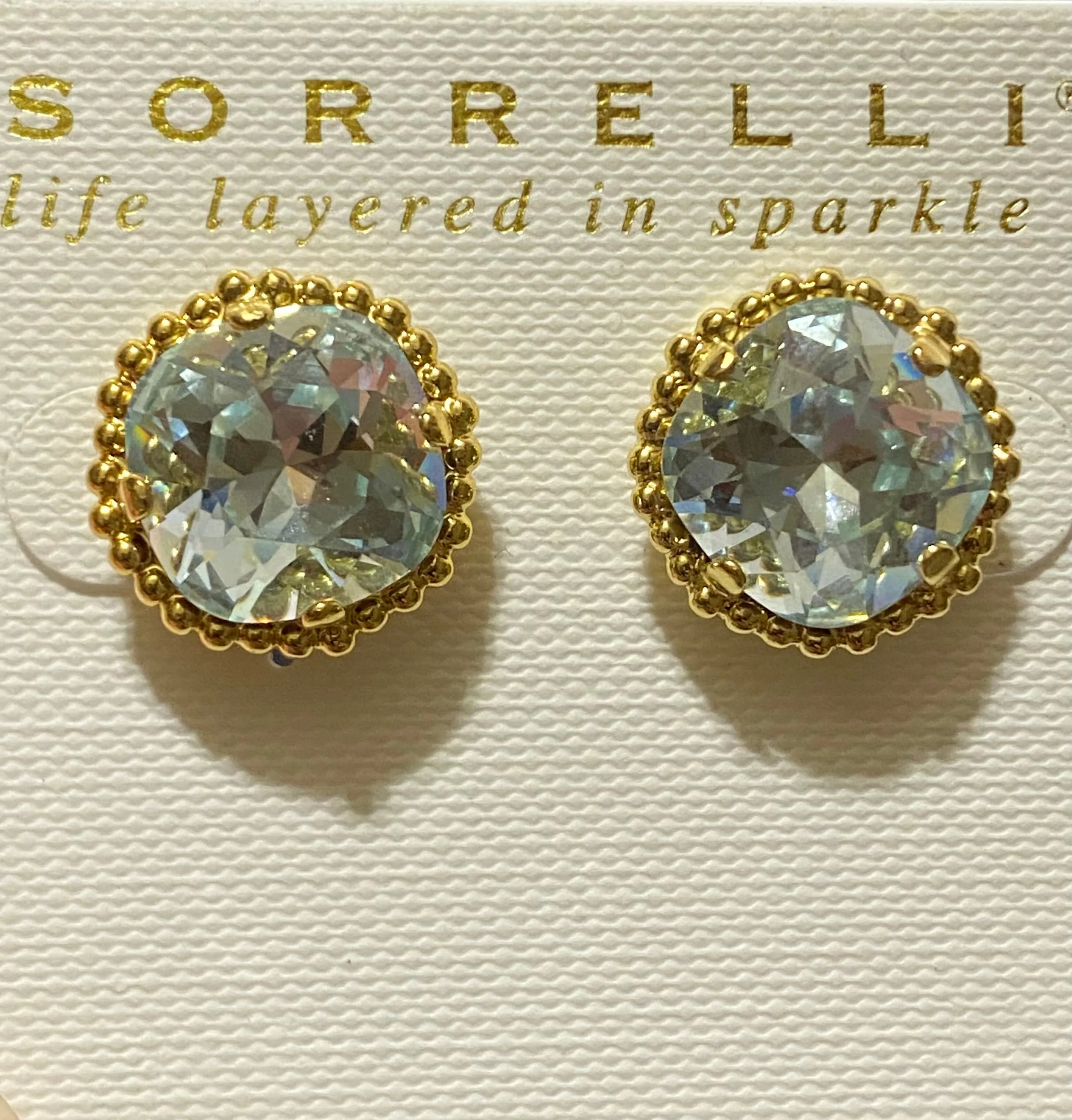 Cushion Cut Solitaire Sorrellie Stud Earring - Light Aqua