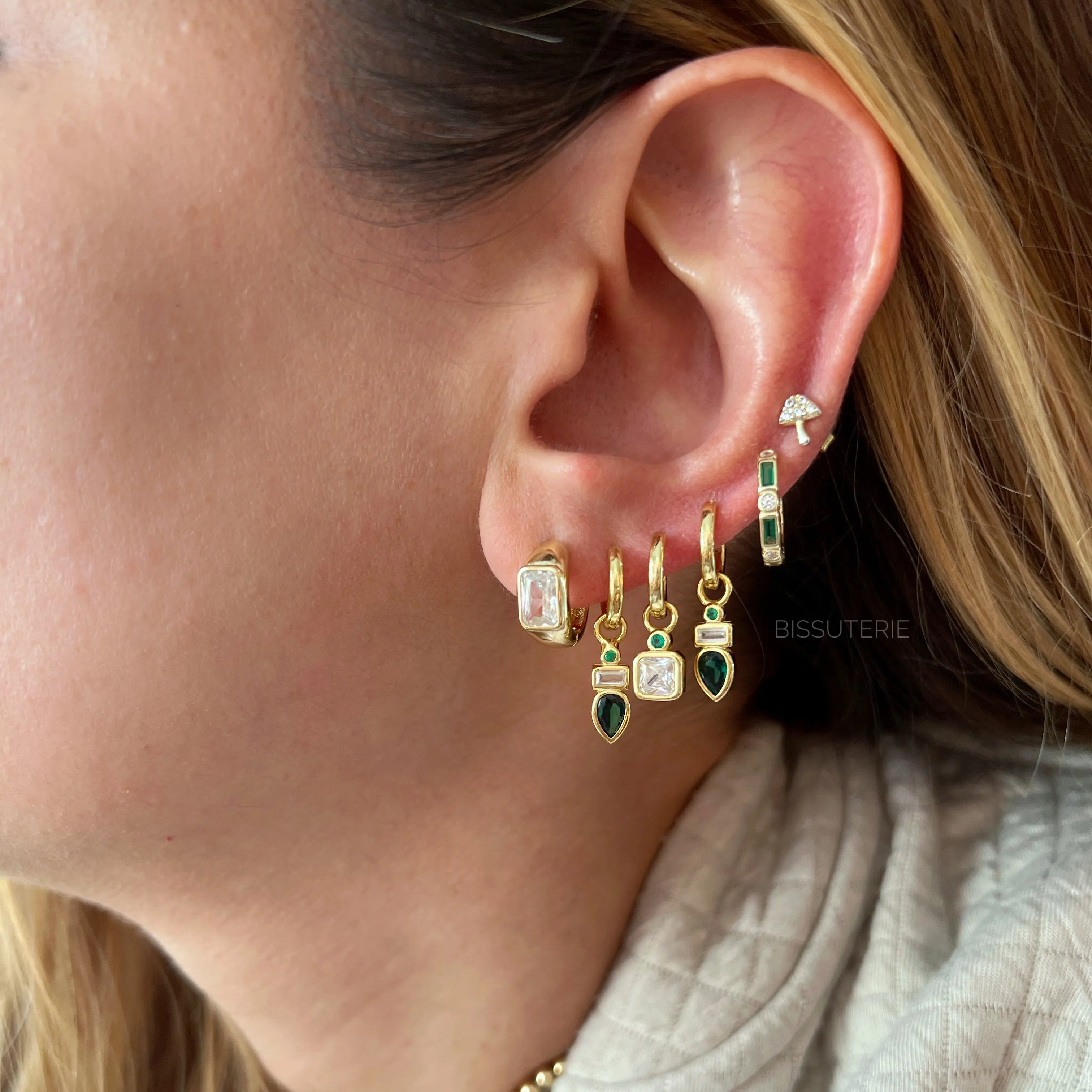 Cushion Stone Hoops