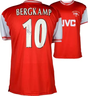 Dennis Bergkamp Signed Autographed Arsenal Soccer Jersey (Fanatics COA)