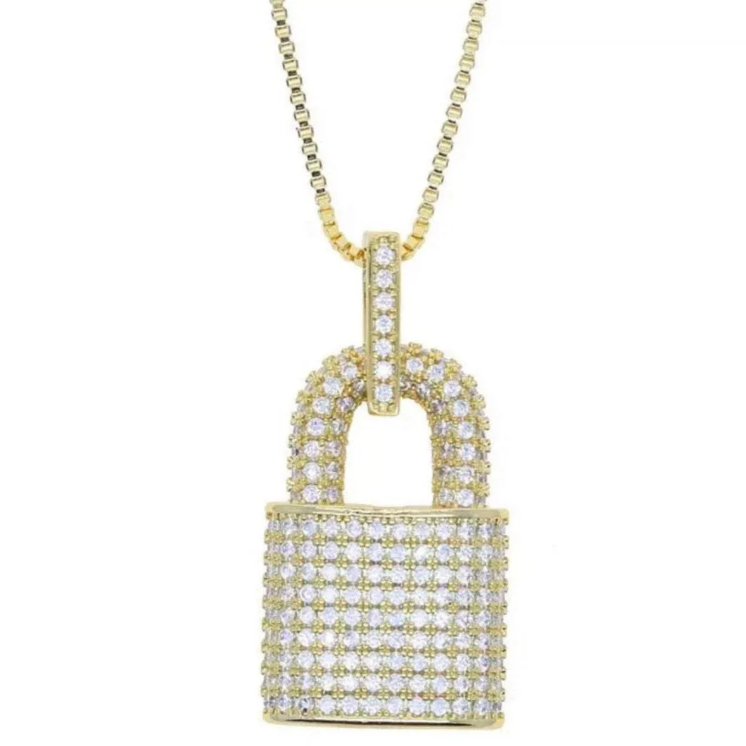 diamond lock necklace