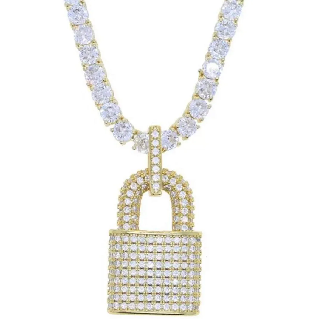 diamond lock necklace