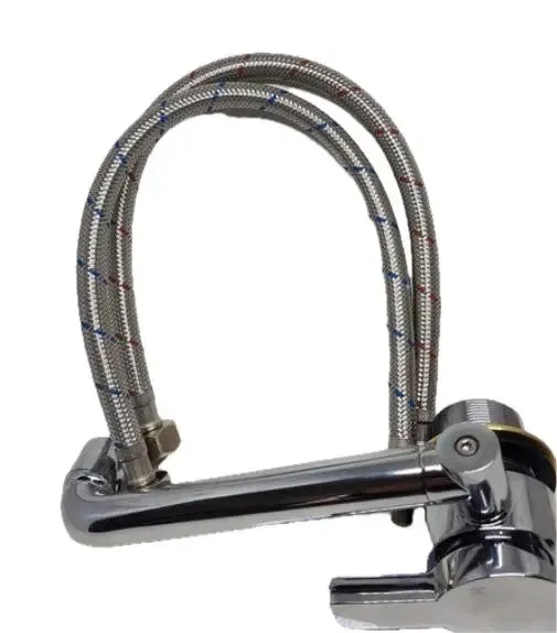 Dometic Chrome Brass Fold Down Hot and Cold Water Mixer Tap