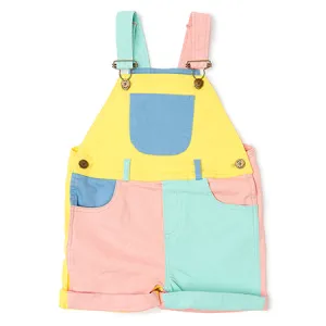 Dotty Dungarees Colourblock Denim Shorts - Retired
