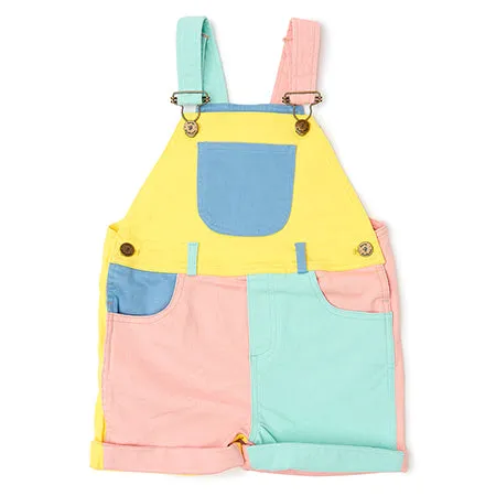 Dotty Dungarees Colourblock Denim Shorts - Retired
