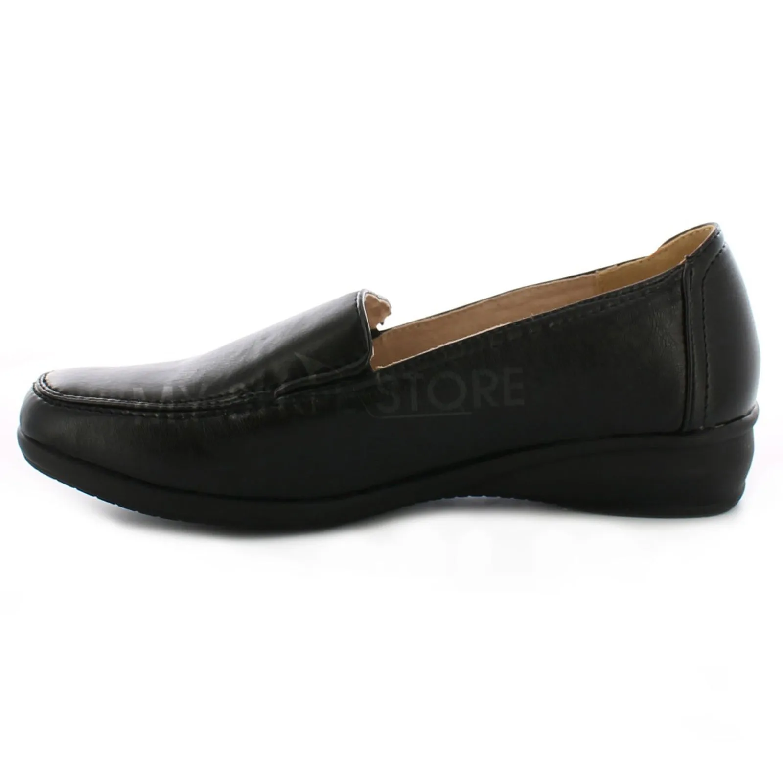 Dr Keller Womens Wide Fitting Shoes Ladies Lightweight Moccasin Flat Low Wedge Comfort Fit Smart Casual Formal Office Work Leather Lined Light Weight Loafer Wider Fit Slip On Shoe Size 3-8