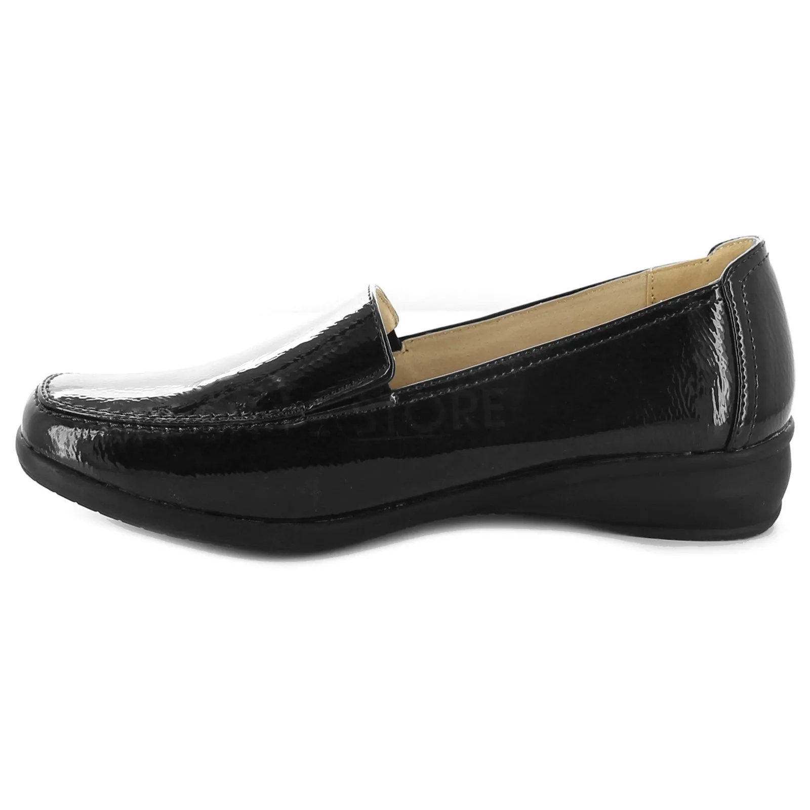 Dr Keller Womens Wide Fitting Shoes Ladies Lightweight Moccasin Flat Low Wedge Comfort Fit Smart Casual Formal Office Work Leather Lined Light Weight Loafer Wider Fit Slip On Shoe Size 3-8