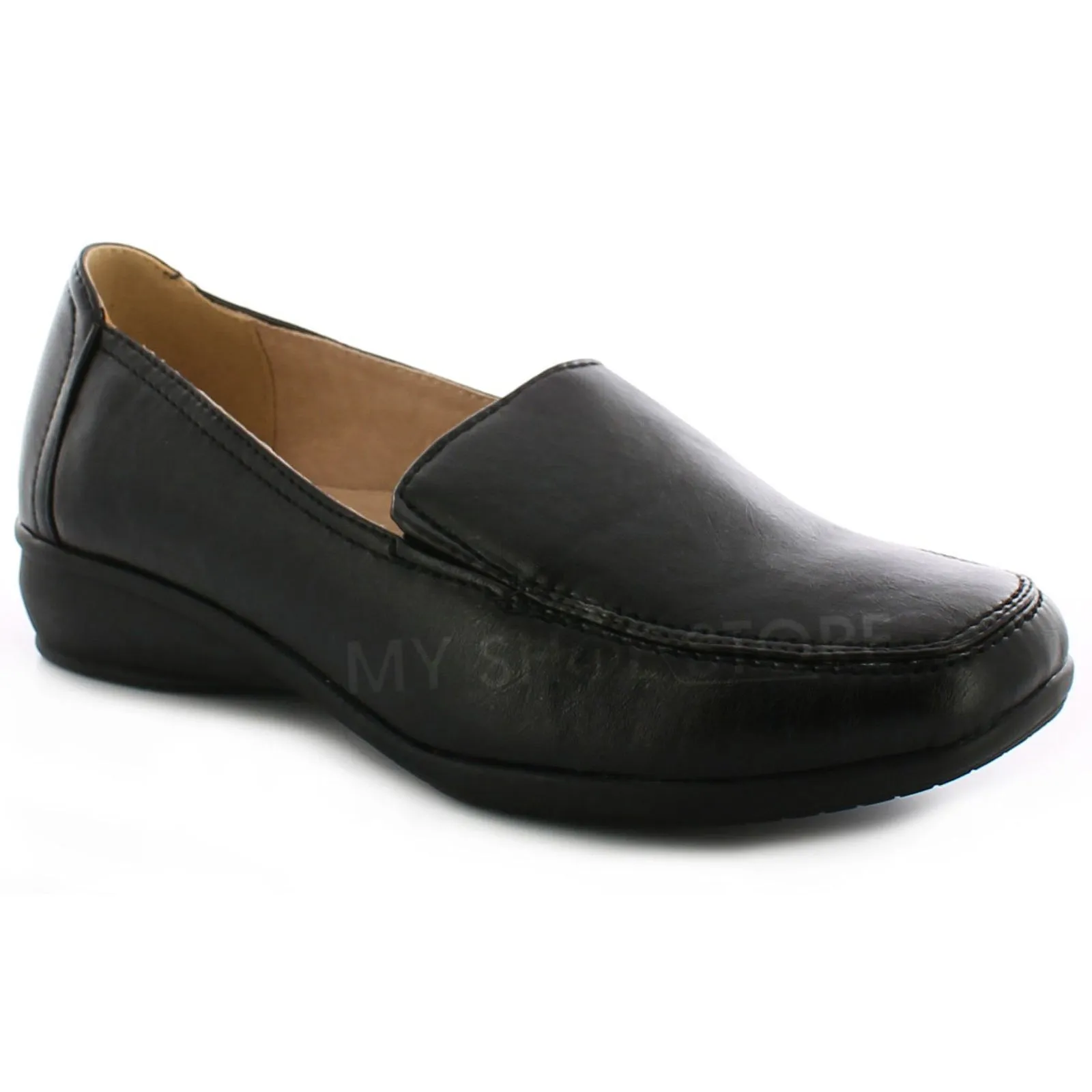 Dr Keller Womens Wide Fitting Shoes Ladies Lightweight Moccasin Flat Low Wedge Comfort Fit Smart Casual Formal Office Work Leather Lined Light Weight Loafer Wider Fit Slip On Shoe Size 3-8