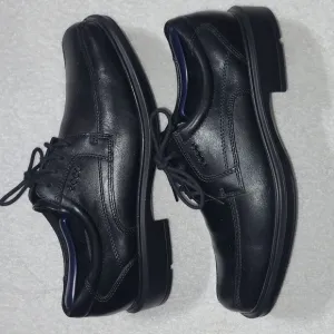 ECCO Shoes Light Shock Point Mens Black Leather Lace-Up EU 42 Dress Shoes US 8
