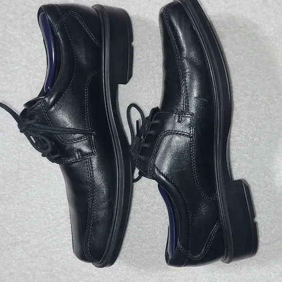 ECCO Shoes Light Shock Point Mens Black Leather Lace-Up EU 42 Dress Shoes US 8